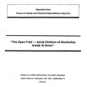 Al Anon Family Groups Reprints - Open Fold